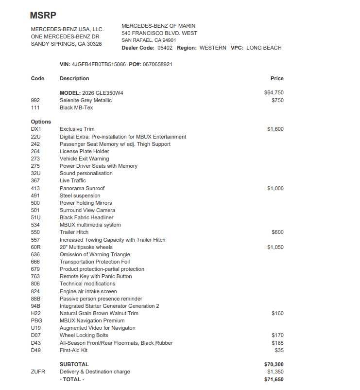 2026 Mercedes-Benz GLE 350 4MATIC® SUV