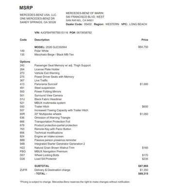 2026 Mercedes-Benz GLE 350 4MATIC® SUV