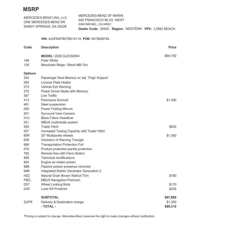 2026 Mercedes-Benz GLE 350 4MATIC® SUV