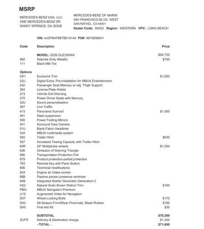 2026 Mercedes-Benz GLE 350 4MATIC® SUV