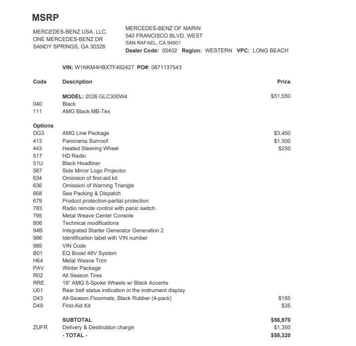 2026 Mercedes-Benz GLC 300 4MATIC® SUV