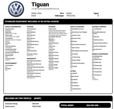 2014 Volkswagen Tiguan SE