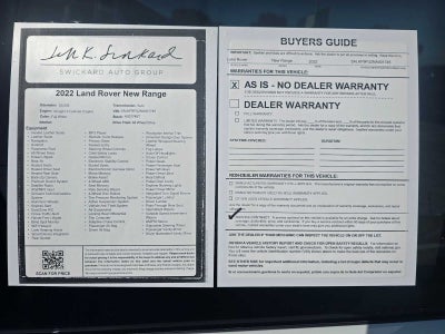 2022 Land Rover Range Rover SE