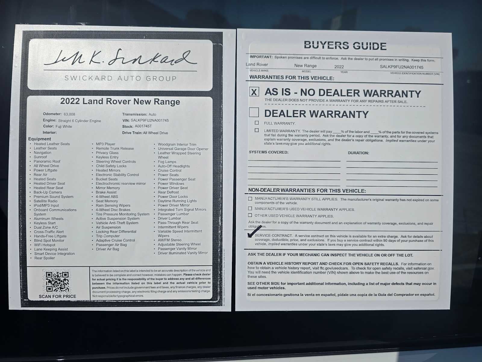 2022 Land Rover Range Rover SE