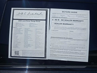 2026 Land Rover Range Rover Velar Dynamic SE