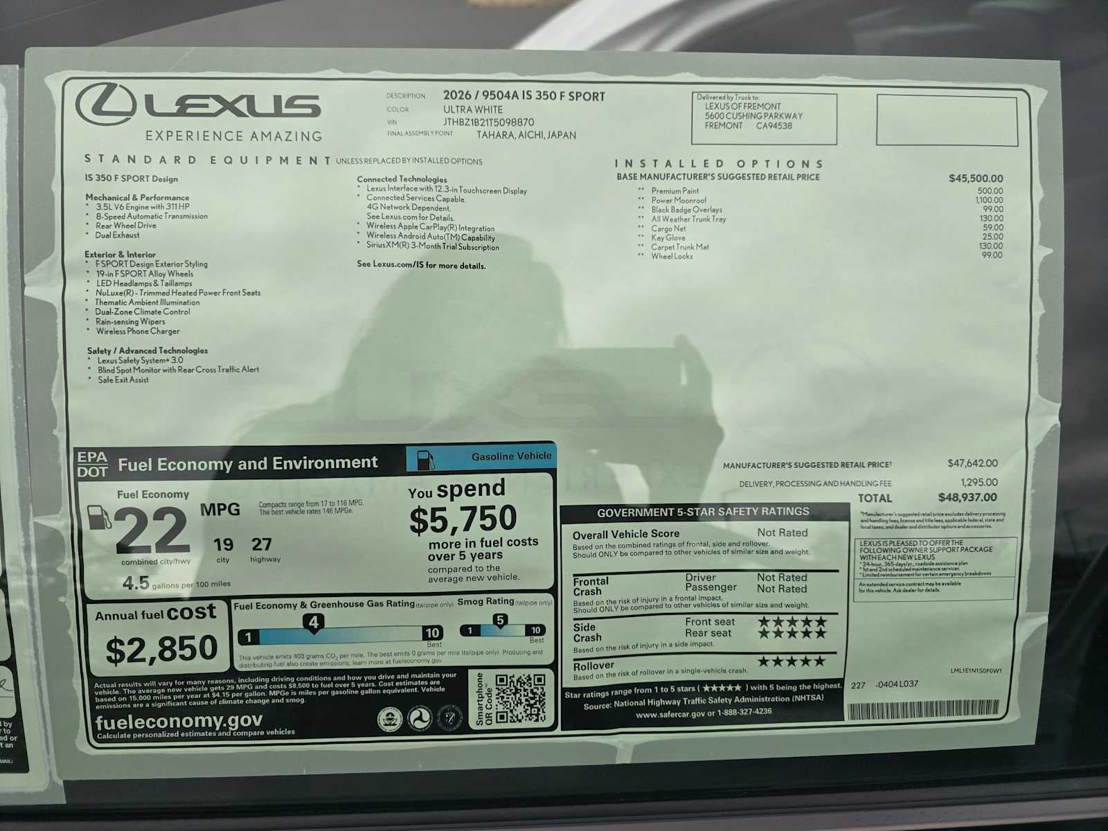 2026 Lexus IS 350 F SPORT DESIGN