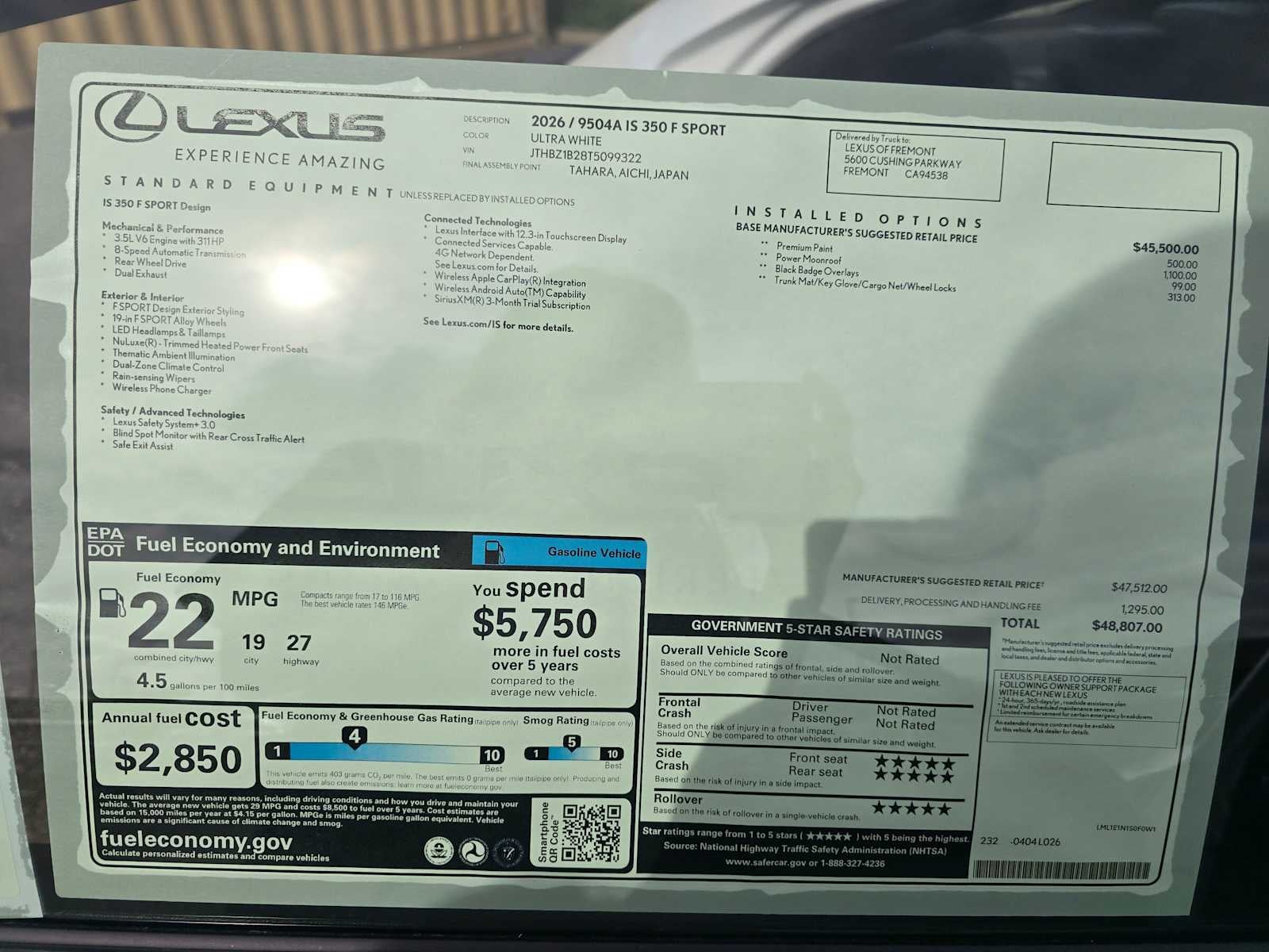2026 Lexus IS 350 F SPORT DESIGN