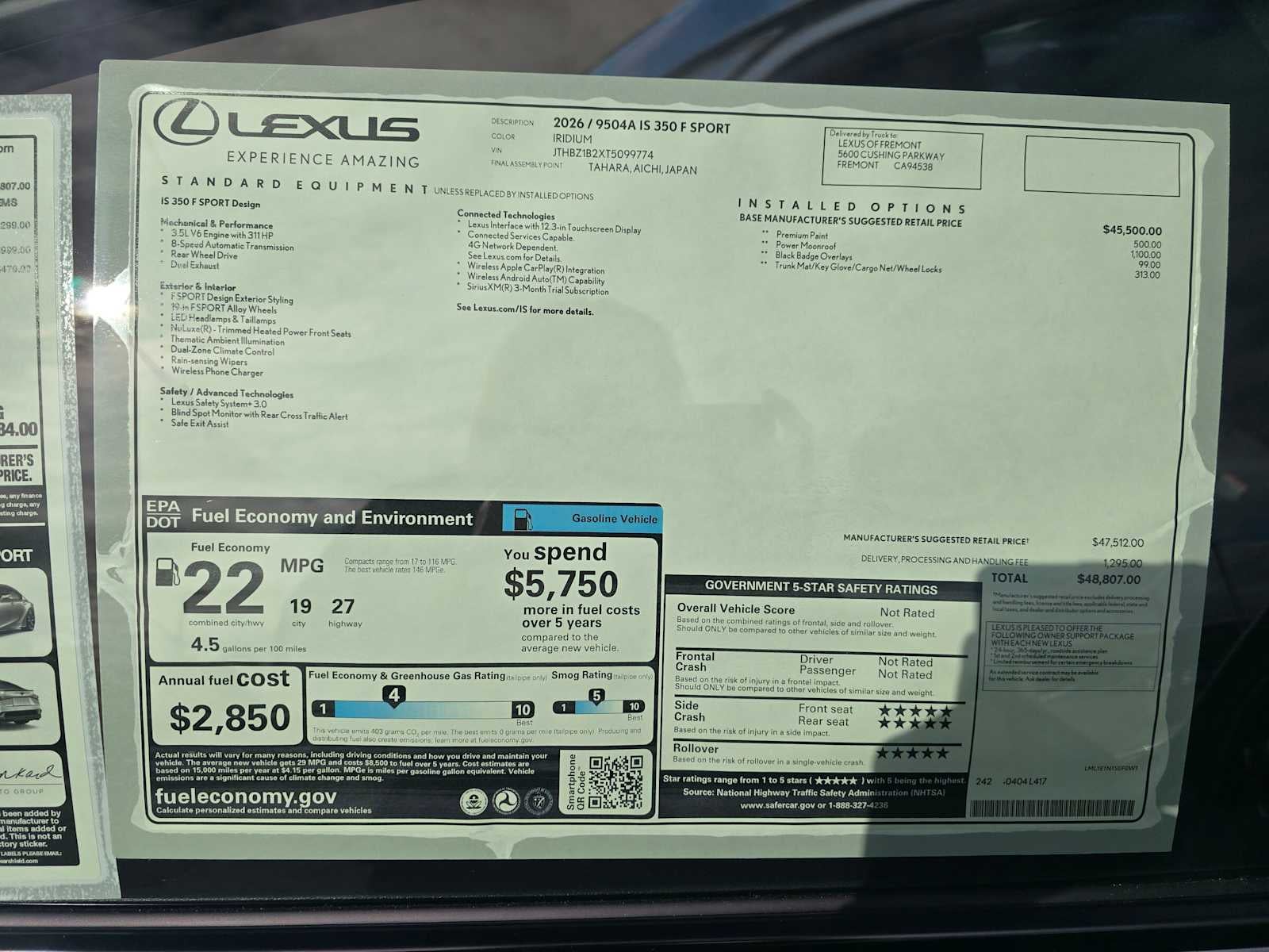 2026 Lexus IS 350 F SPORT DESIGN