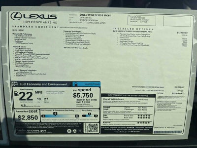 2026 Lexus IS 350 F SPORT