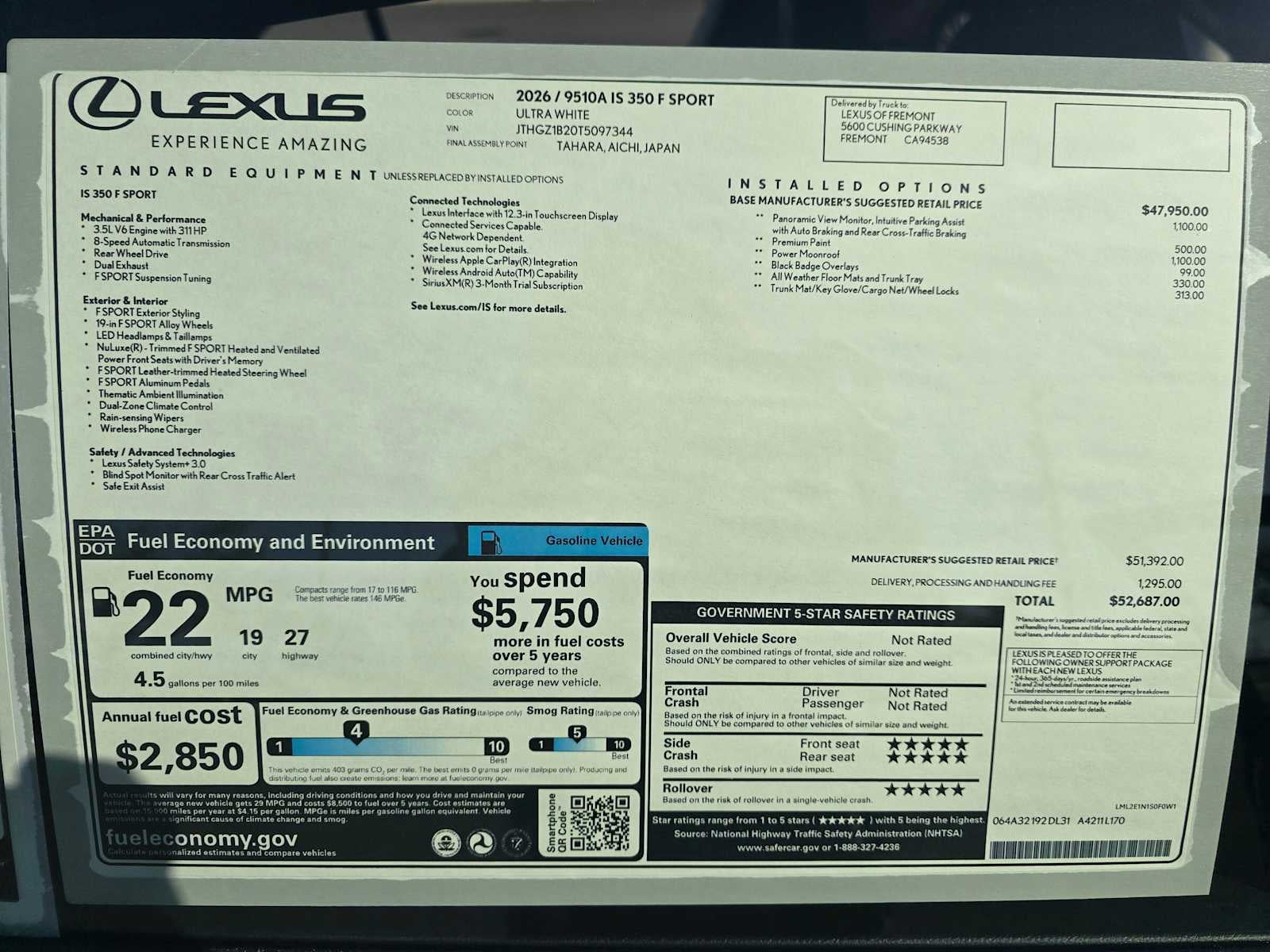 2026 Lexus IS 350 F SPORT