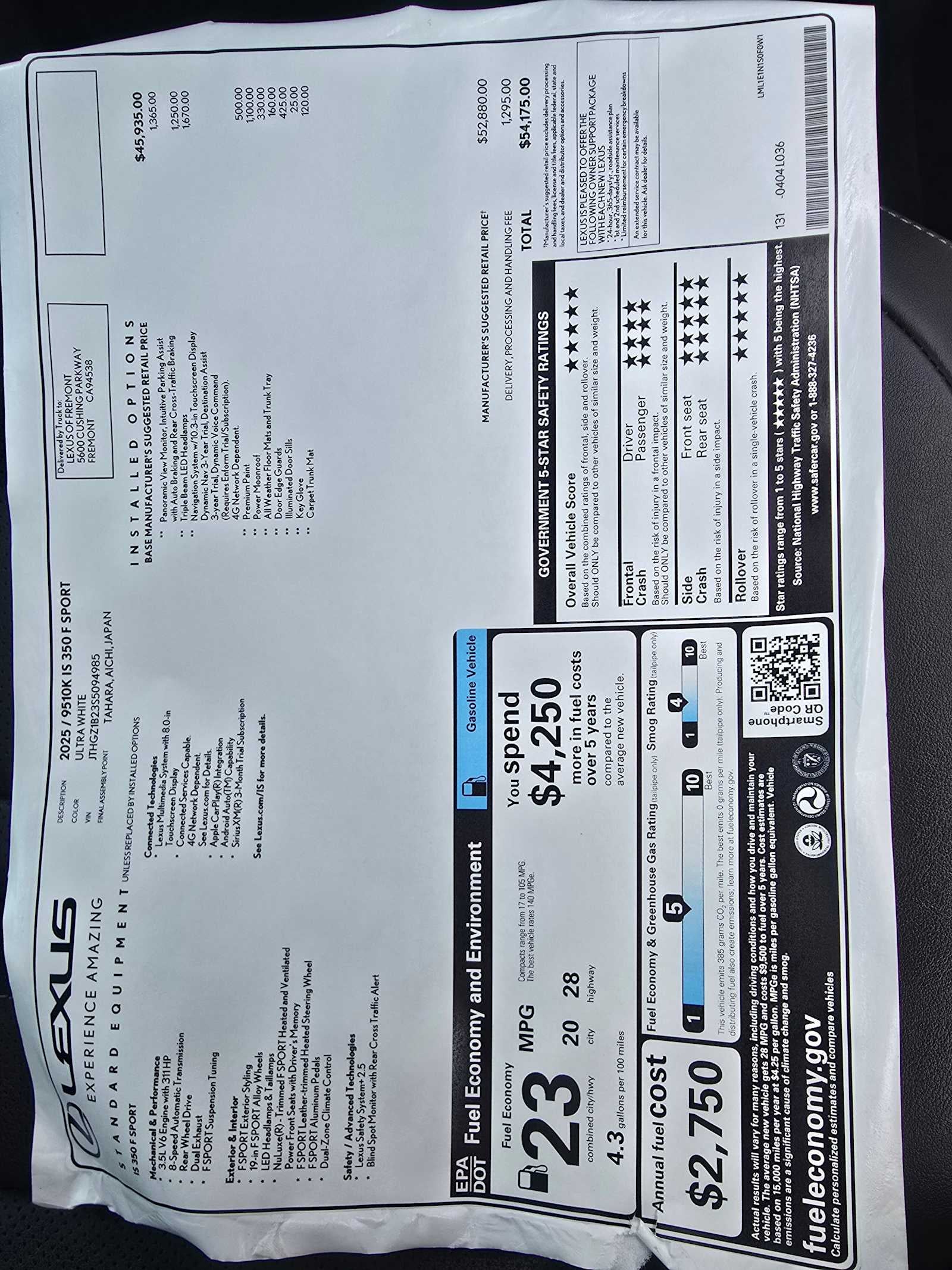 2025 Lexus IS 350 F SPORT