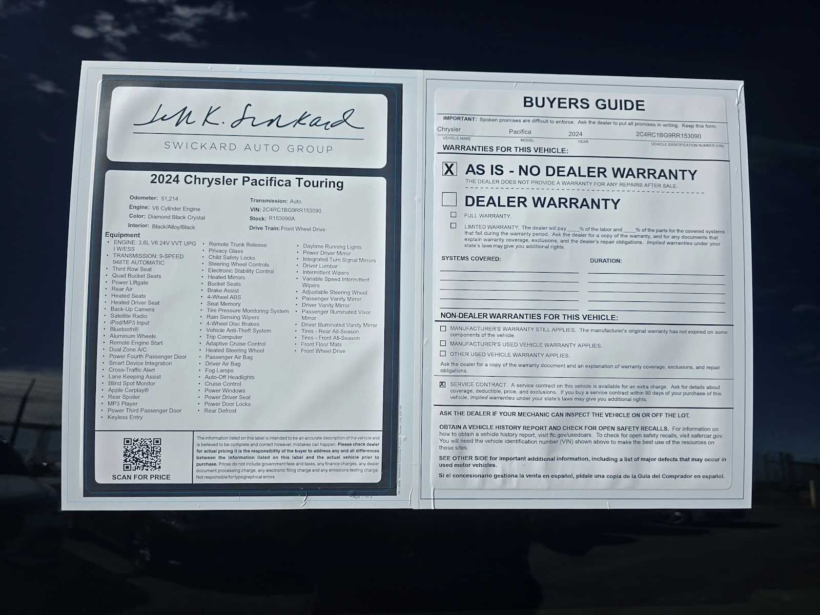 2024 Chrysler Pacifica Touring L