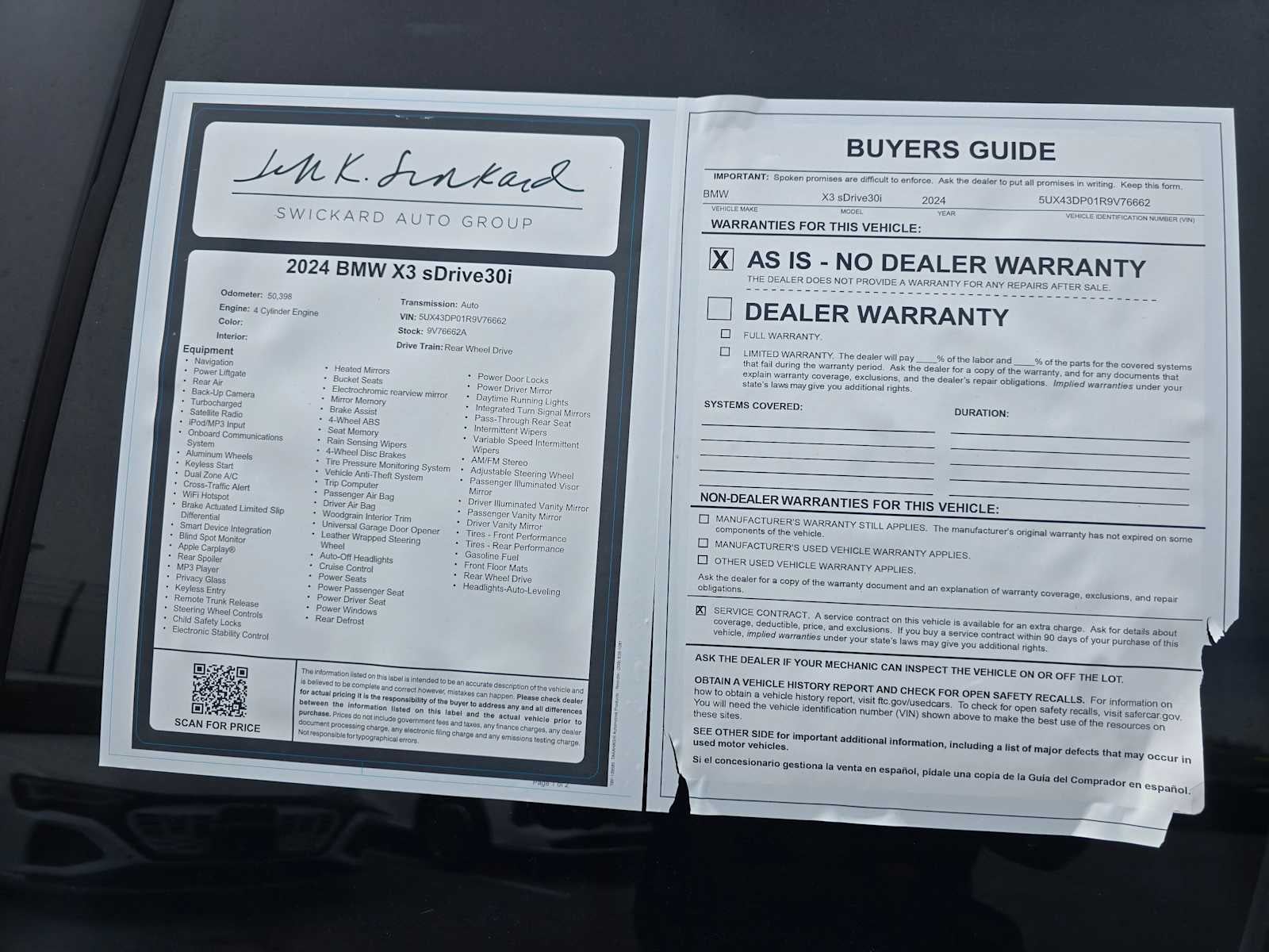 2024 BMW X3 sDrive30i sDrive30i