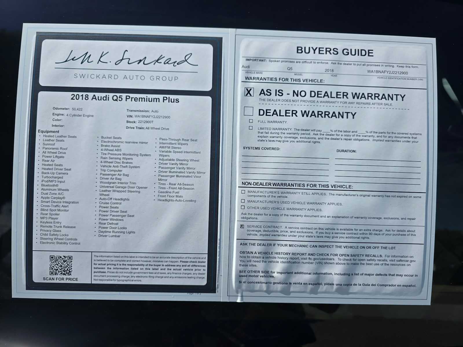 2018 Audi Q5 Premium Plus