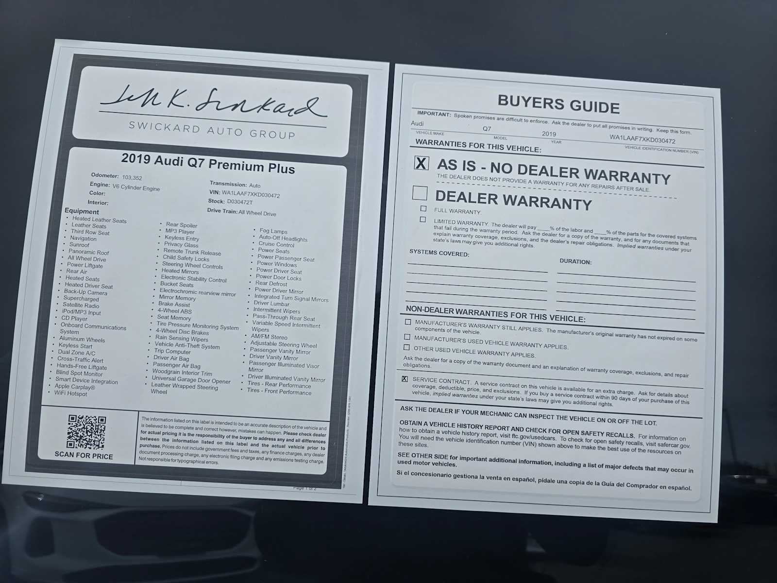 2019 Audi Q7 Premium Plus