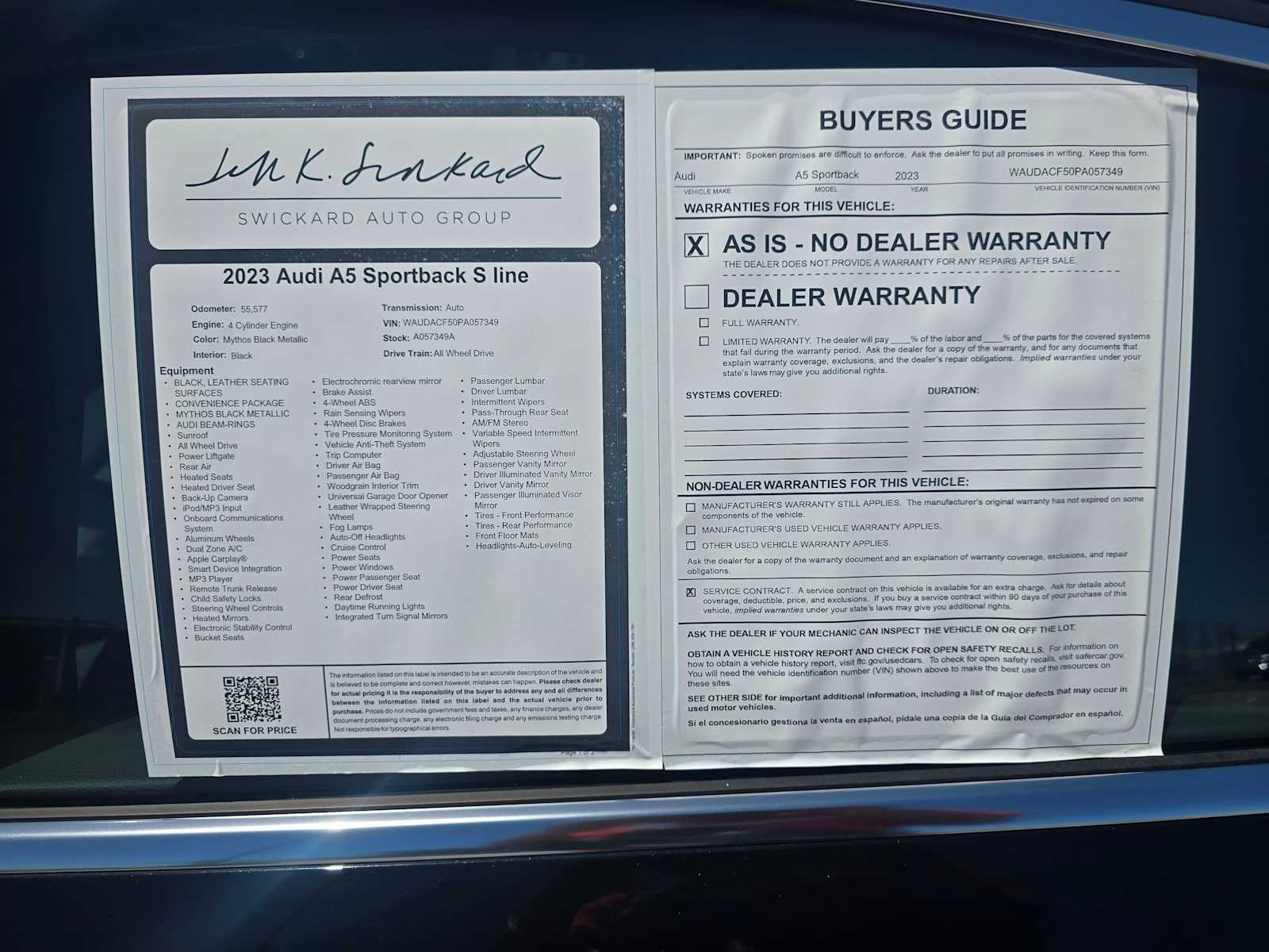 2023 Audi A5 Sportback S line Premium