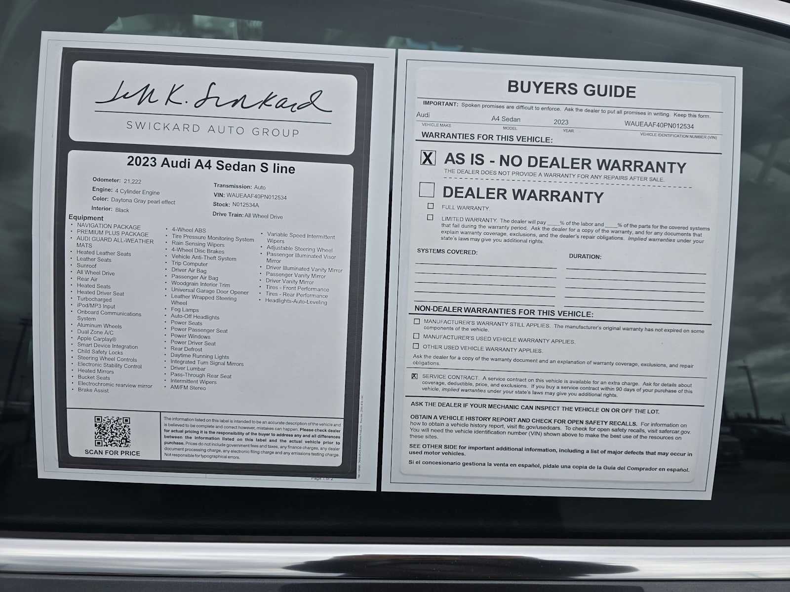 2023 Audi A4 Sedan S line Premium Plus