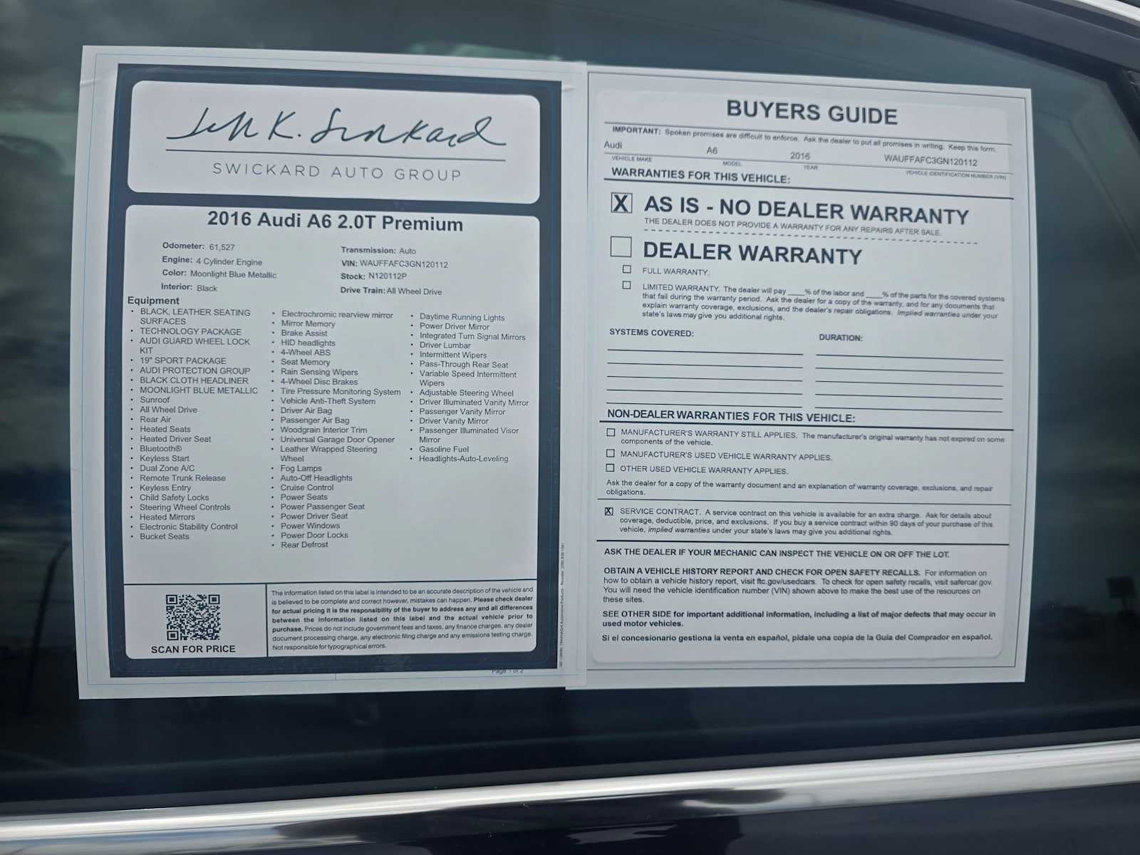 2016 Audi A6 2.0T Premium