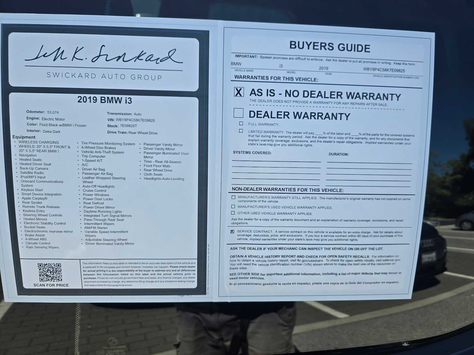 2019 BMW i3 120 Ah w/Range Extender