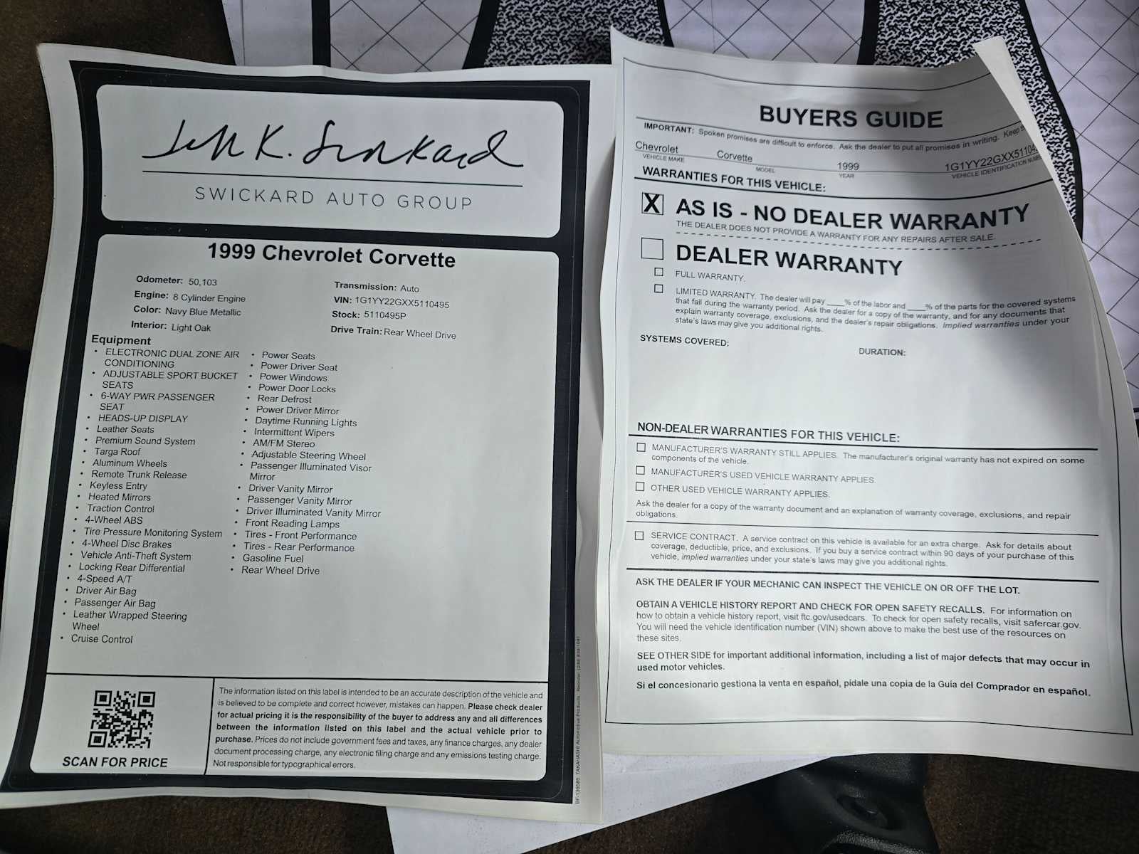 1999 Chevrolet Corvette 2dr Cpe