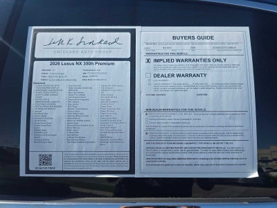 2026 Lexus NX 350h Premium