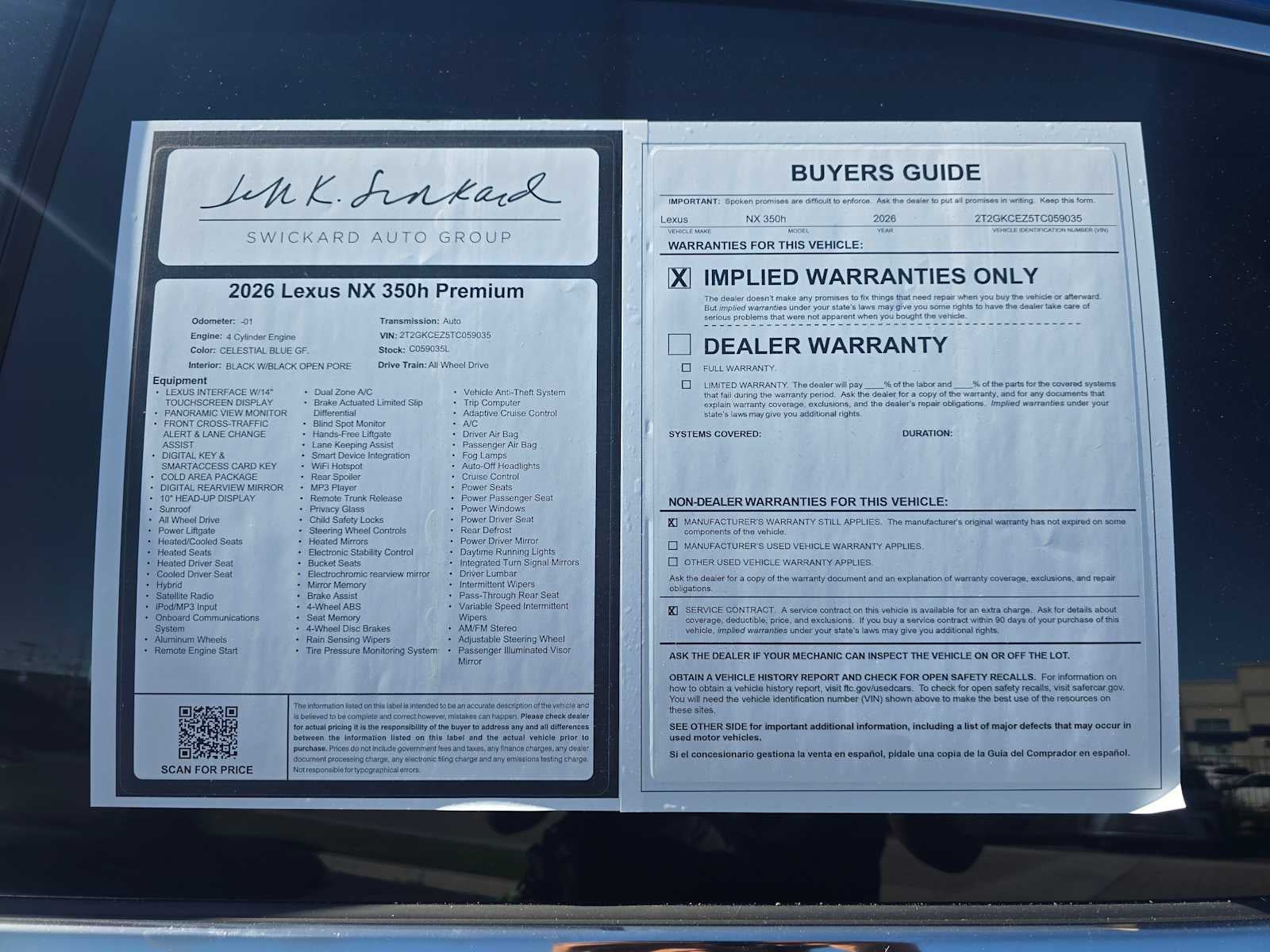 2026 Lexus NX 350h Premium