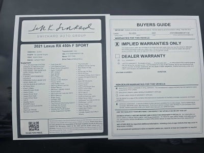 2021 Lexus RX F SPORT Handling