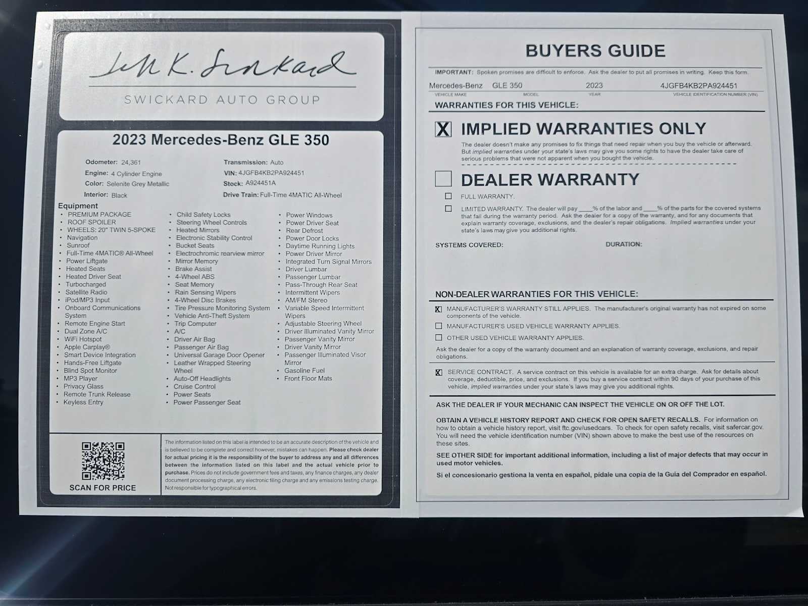 2023 Mercedes-Benz GLE 350 GLE 350