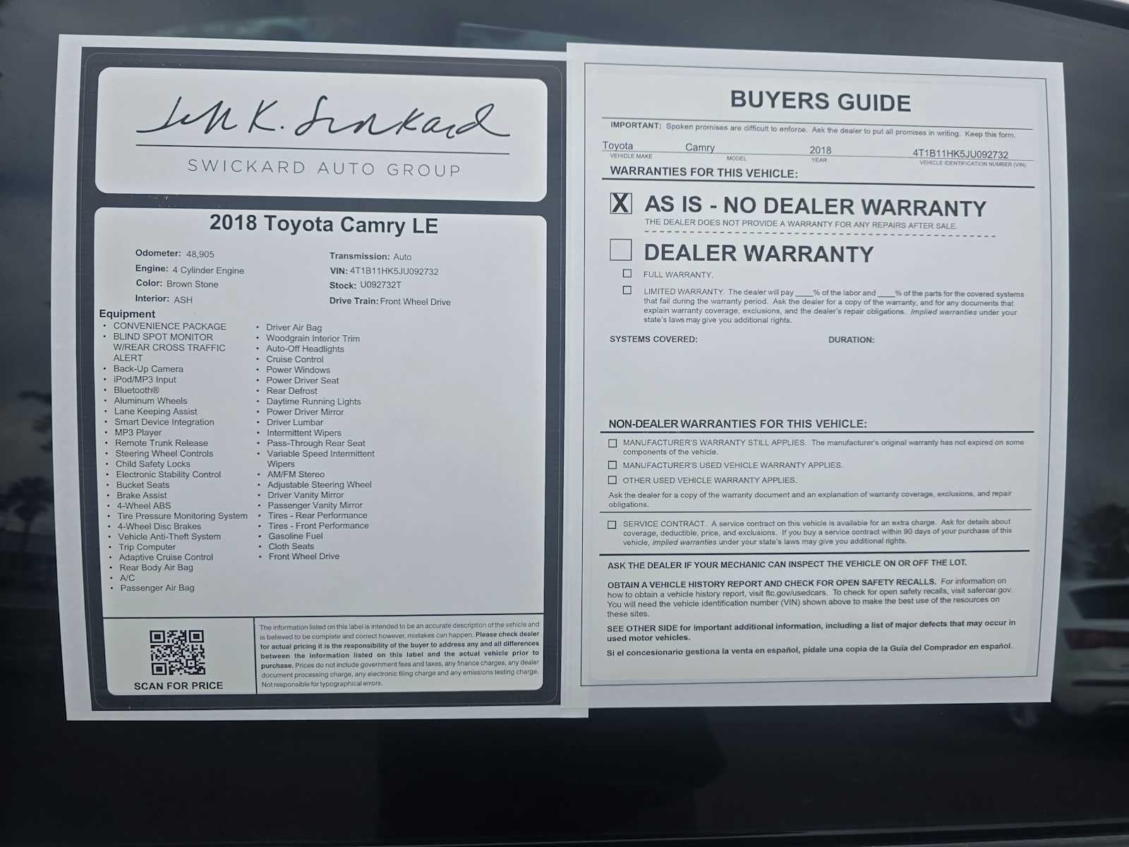 2018 Toyota Camry LE