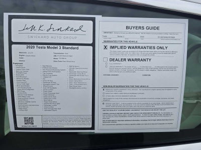 2020 Tesla Model 3 Standard Range