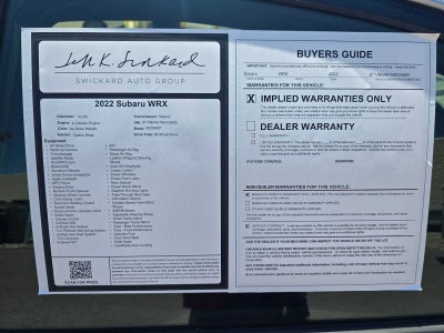 2022 Subaru WRX Manual