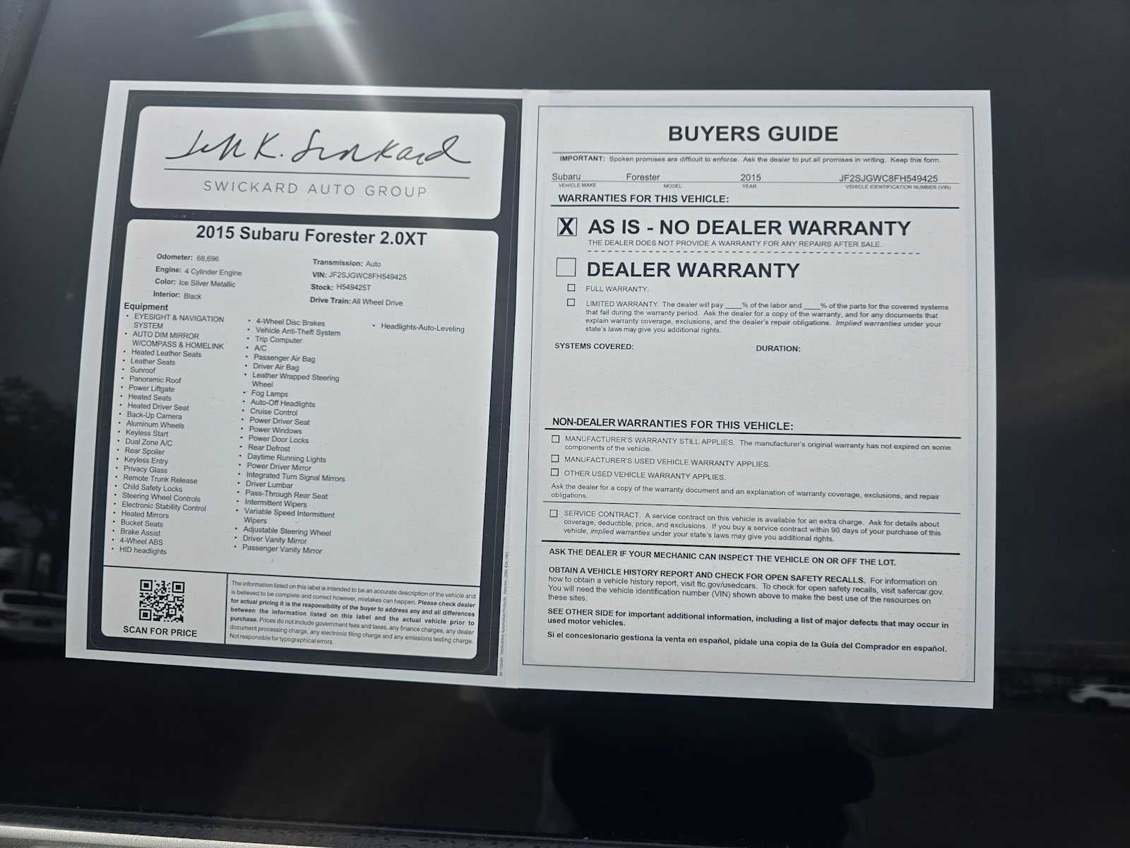 2015 Subaru Forester 2.0XT Touring