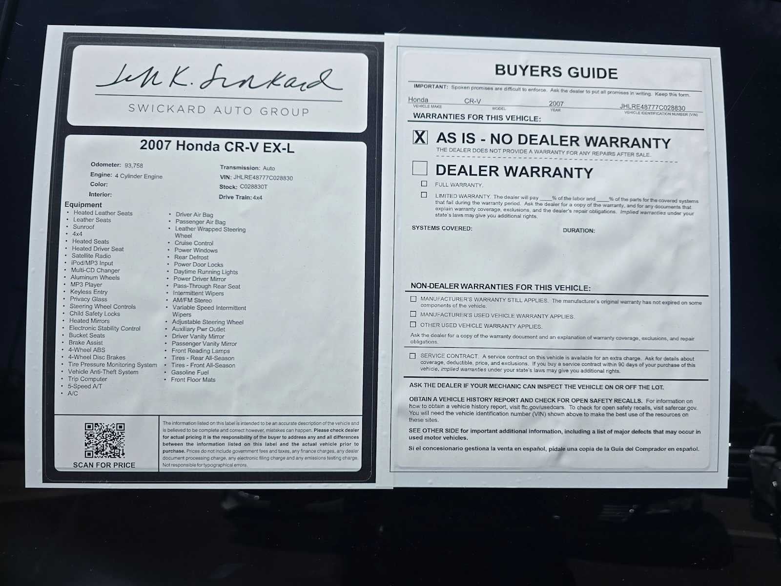 2007 Honda CR-V Base
