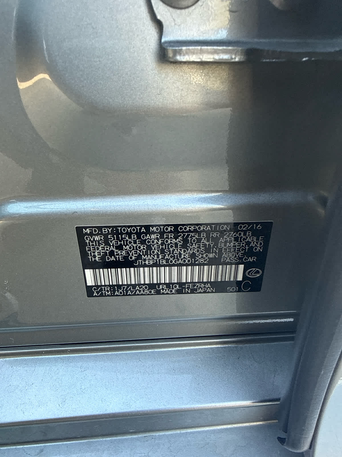 2016 Lexus GS F 4dr Sdn