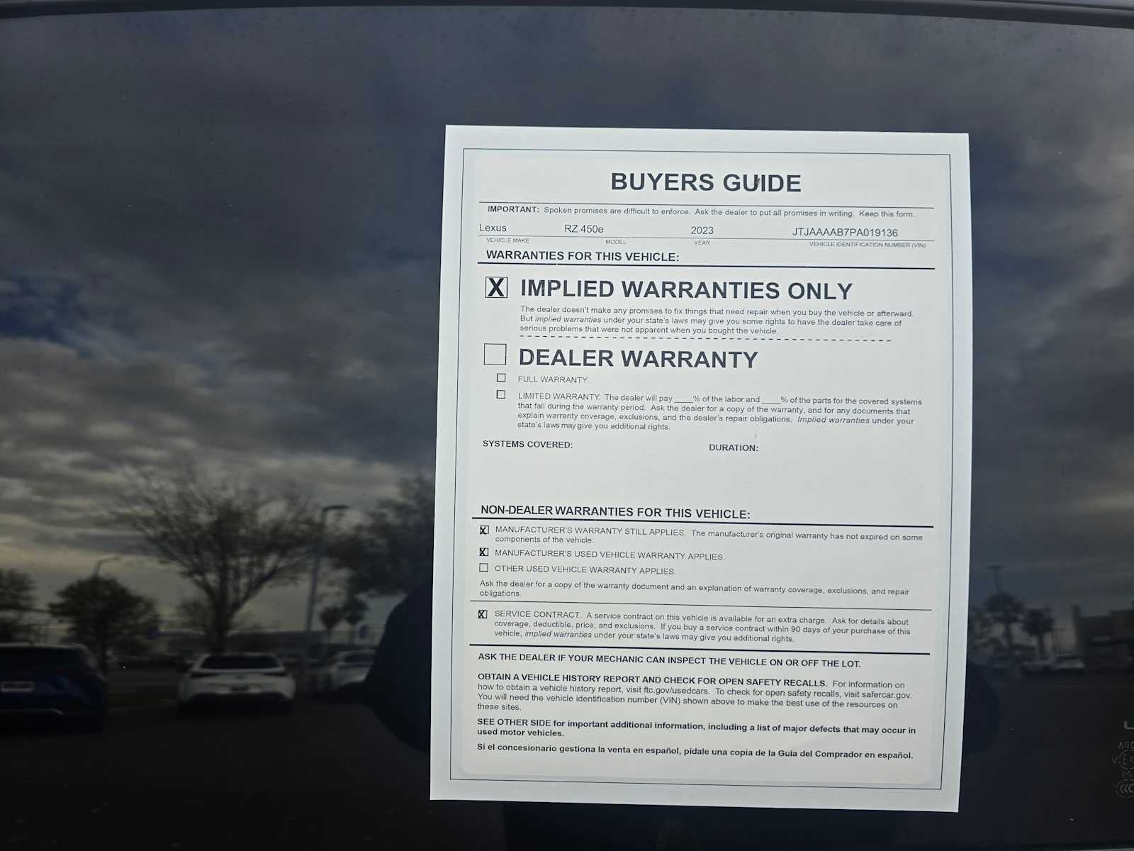 2023 Lexus RZ 450e PREMIUM AWD