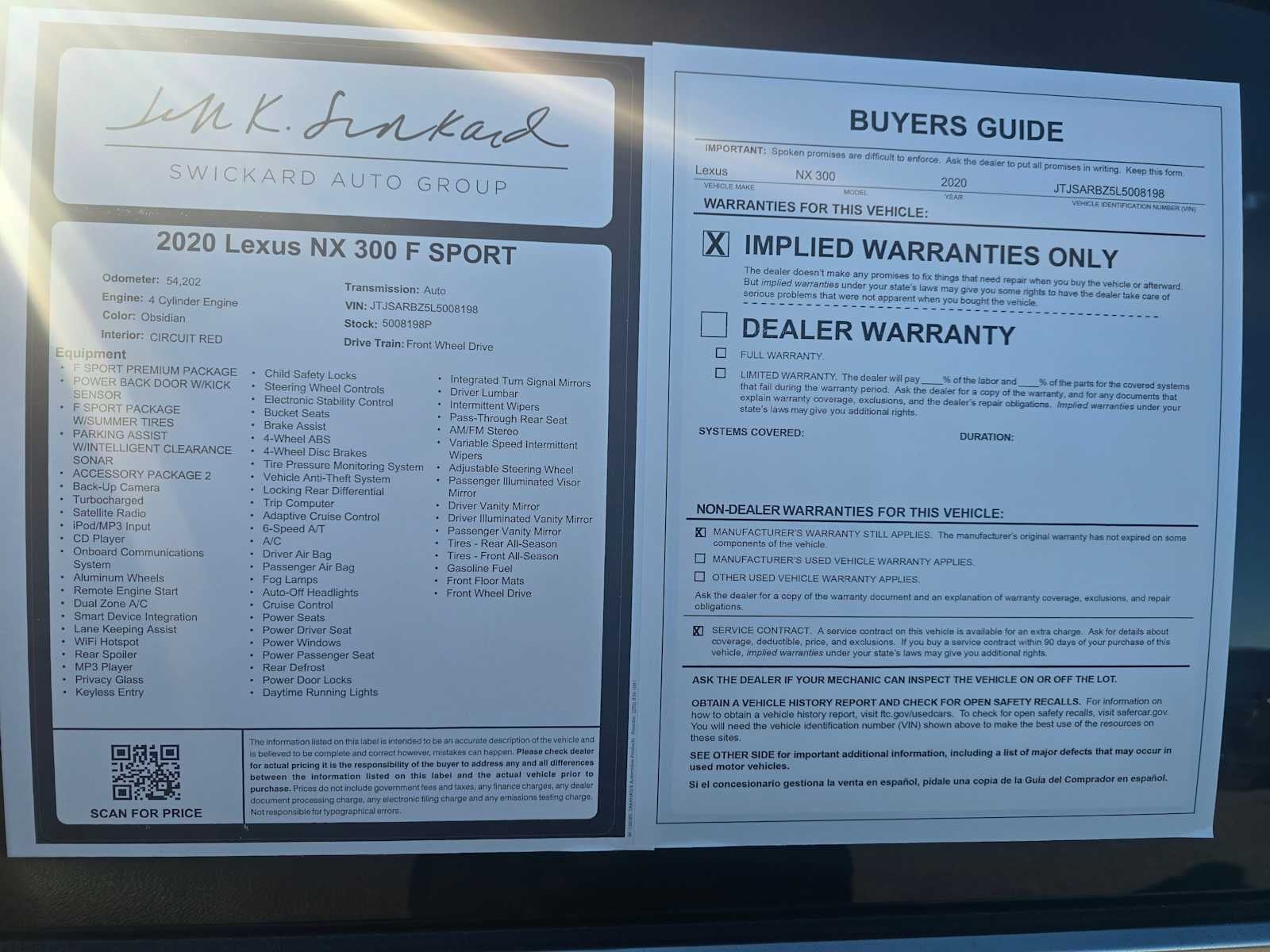 2020 Lexus NX F SPORT