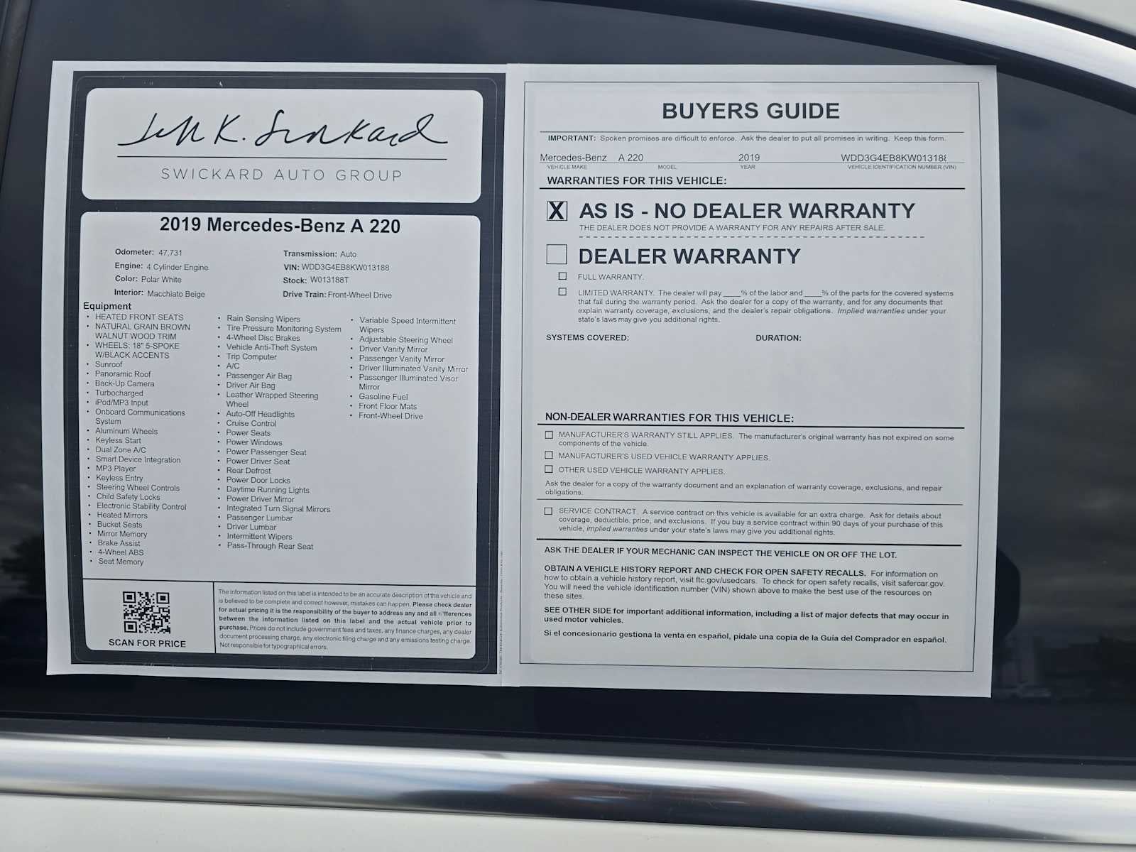 2019 Mercedes-Benz A-Class A 220