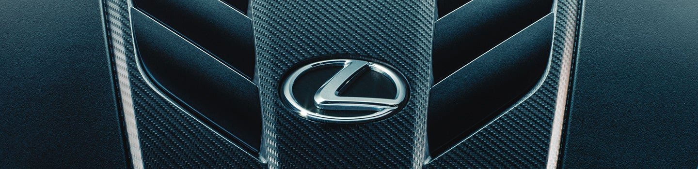 Close up of the Lexus Logo.