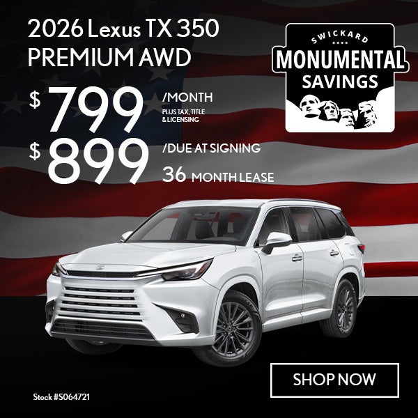 2026 Lexus TX 350 PREMIUM AWD Lease for $799/mo, $899 due at